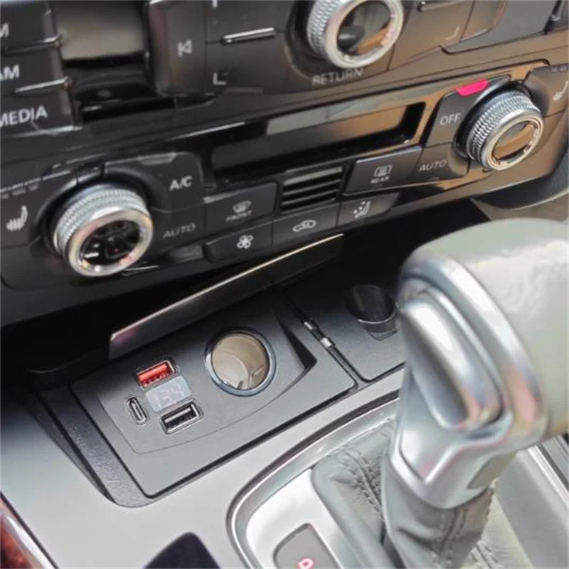 Car charger USB Fast Charging Cigarette Lighter Socket Splitter QC3.0 TypeC For Audi A4 B8 A5 A4 Allroad S4 RS4 Q5 SQ5 8R S5 RS5 thumbnail 2