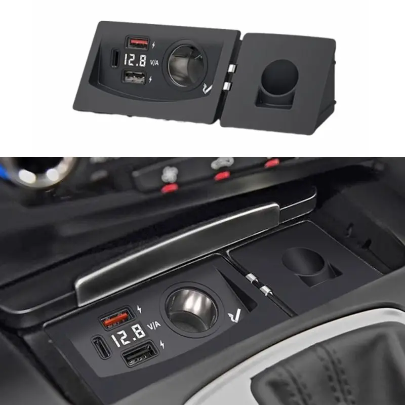 Car charger USB Fast Charging Cigarette Lighter Socket Splitter QC3.0 TypeC For Audi A4 B8 A5 A4 Allroad S4 RS4 Q5 SQ5 8R S5 RS5 thumbnail 3