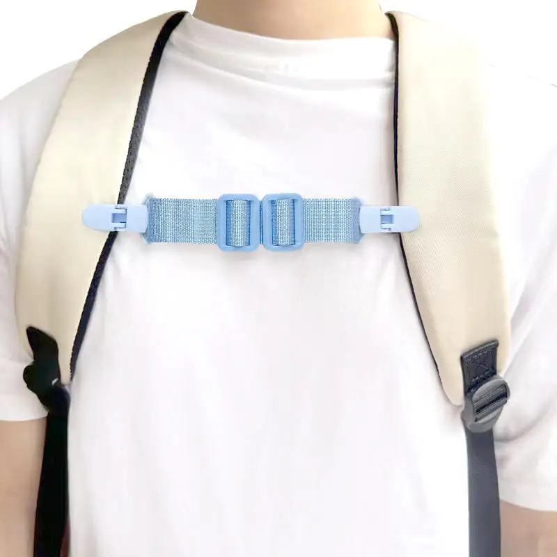 Non-slip Kids Backpack Shoulder Strap Decompression Nylon Adjustable Chest Harness Buckle Clip Strap Easy Closure Quick Release thumbnail 3