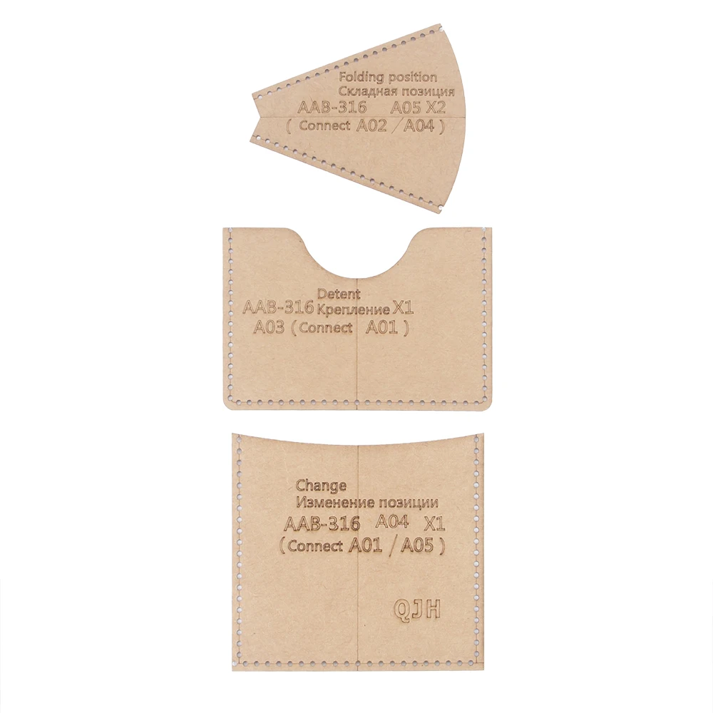 DIY Leather Wallet Crafting Template– 1set Kraft Paper Pattern for Handmade Card Holder, Precise Cutout Drawing Stencil Mold thumbnail 3