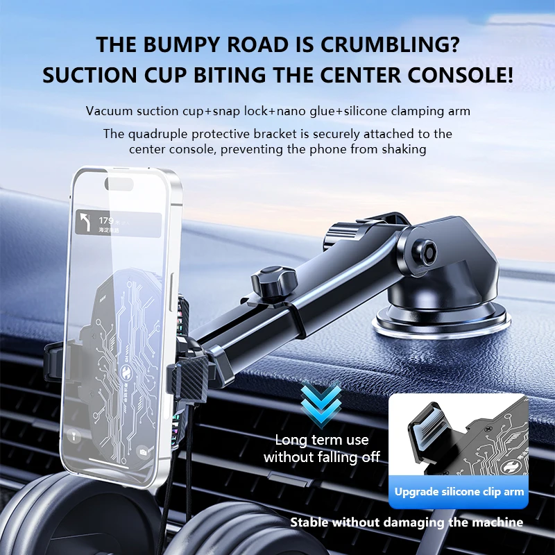 Cooling Phone Holder Car Dashboard Phone Bracket Semiconductor Coolers For GPS Navigation Universal Suction Cup Telephone Stand thumbnail 2