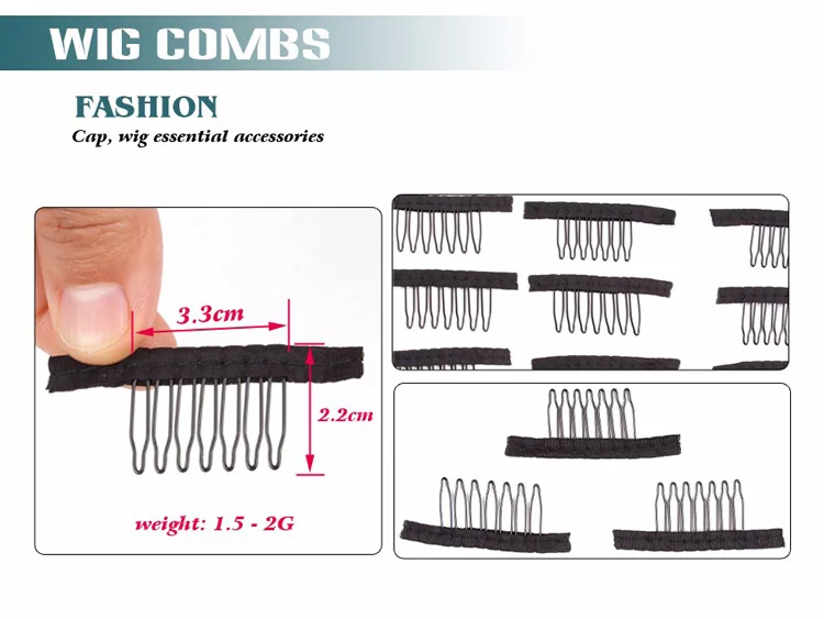 AliLeader 7 Teeth 6 Teeth Black Color Wig Comb Clips Metal Hair Extensions Combs for Making Wigs Ponytail Hair Bun Accessories thumbnail 4