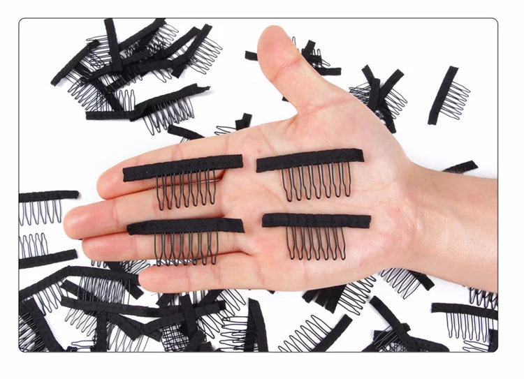 AliLeader 7 Teeth 6 Teeth Black Color Wig Comb Clips Metal Hair Extensions Combs for Making Wigs Ponytail Hair Bun Accessories thumbnail 5