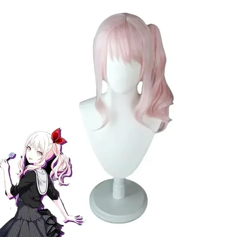 QQXCAIW Anime Project SEKAI COLORFUL STAGE! Akiyama Mizuki Cosplay Wig Long Curly Heat Resistant Synthetic Hair Wigs Halloween