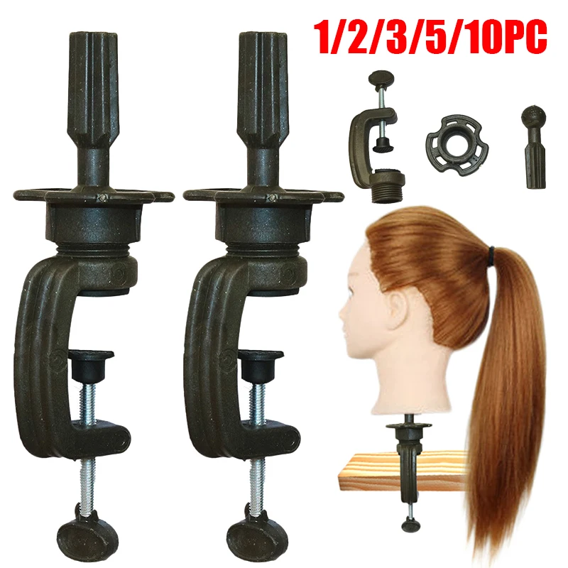 1/2/3/5/10PC Plastic Material Hair Accessory Tools Mini Wig Head stand Table Clamp Training Mannequin wig Head Holder Adjustable