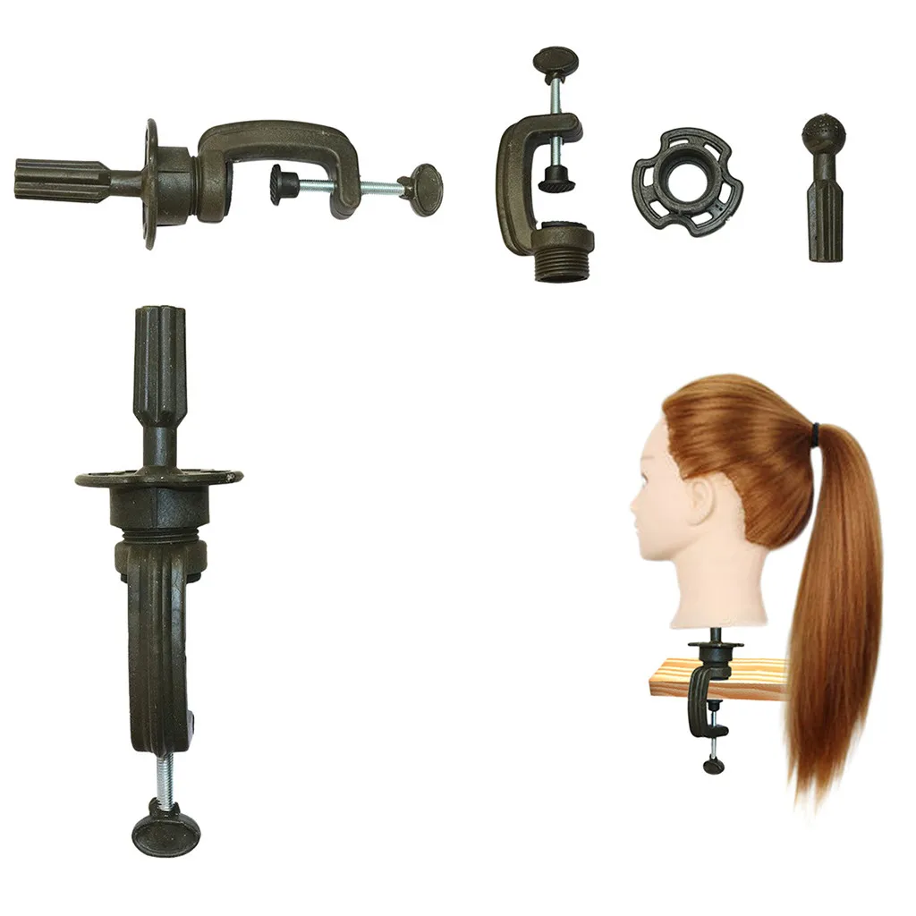 1/2/3/5/10PC Plastic Material Hair Accessory Tools Mini Wig Head stand Table Clamp Training Mannequin wig Head Holder Adjustable thumbnail 5