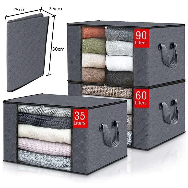 Storage Bag Foldable Large Capacity Clothes  Blanket Storage Bags Storage Containers for Organizing Bedroom Closet Clothing thumbnail 2