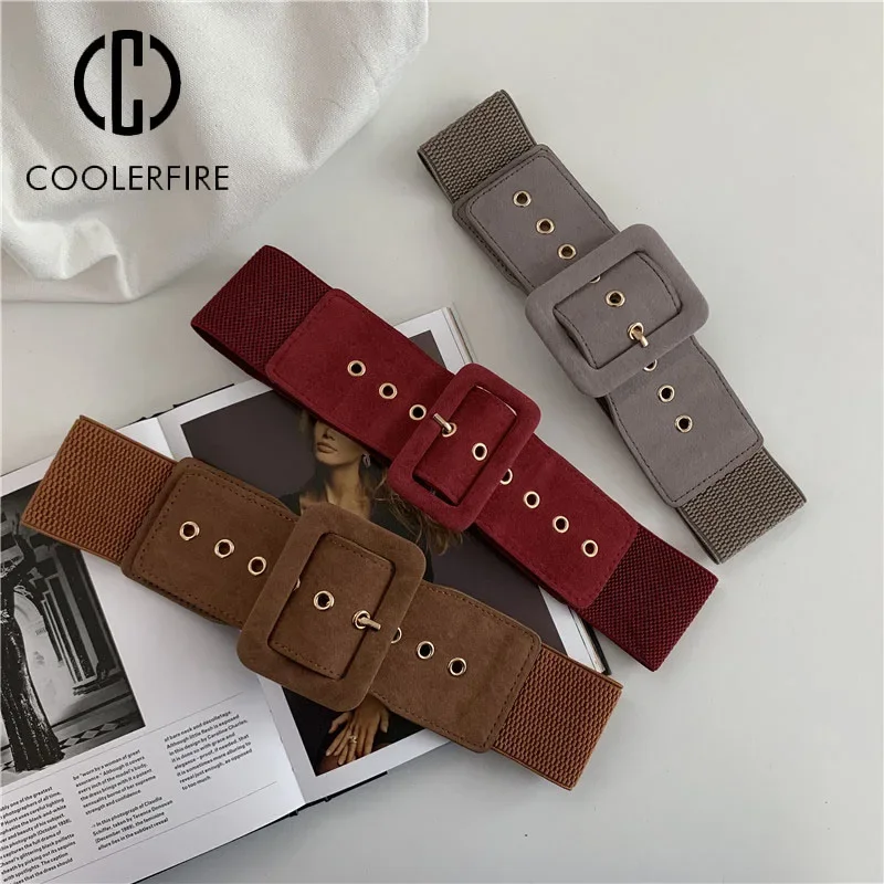Women's Elastic Belt  Fashion Corset High Quality Wide Belts For WomanWaistband Luxury Brand Dress Stretch Trouser Belts DT076 thumbnail 2