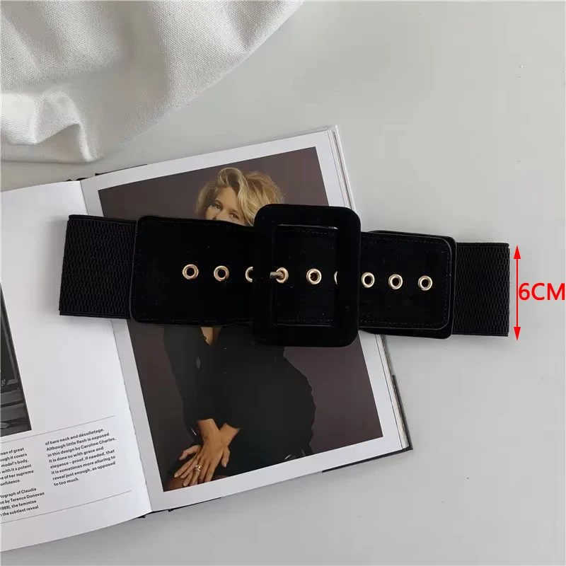 Women's Elastic Belt  Fashion Corset High Quality Wide Belts For WomanWaistband Luxury Brand Dress Stretch Trouser Belts DT076 thumbnail 5