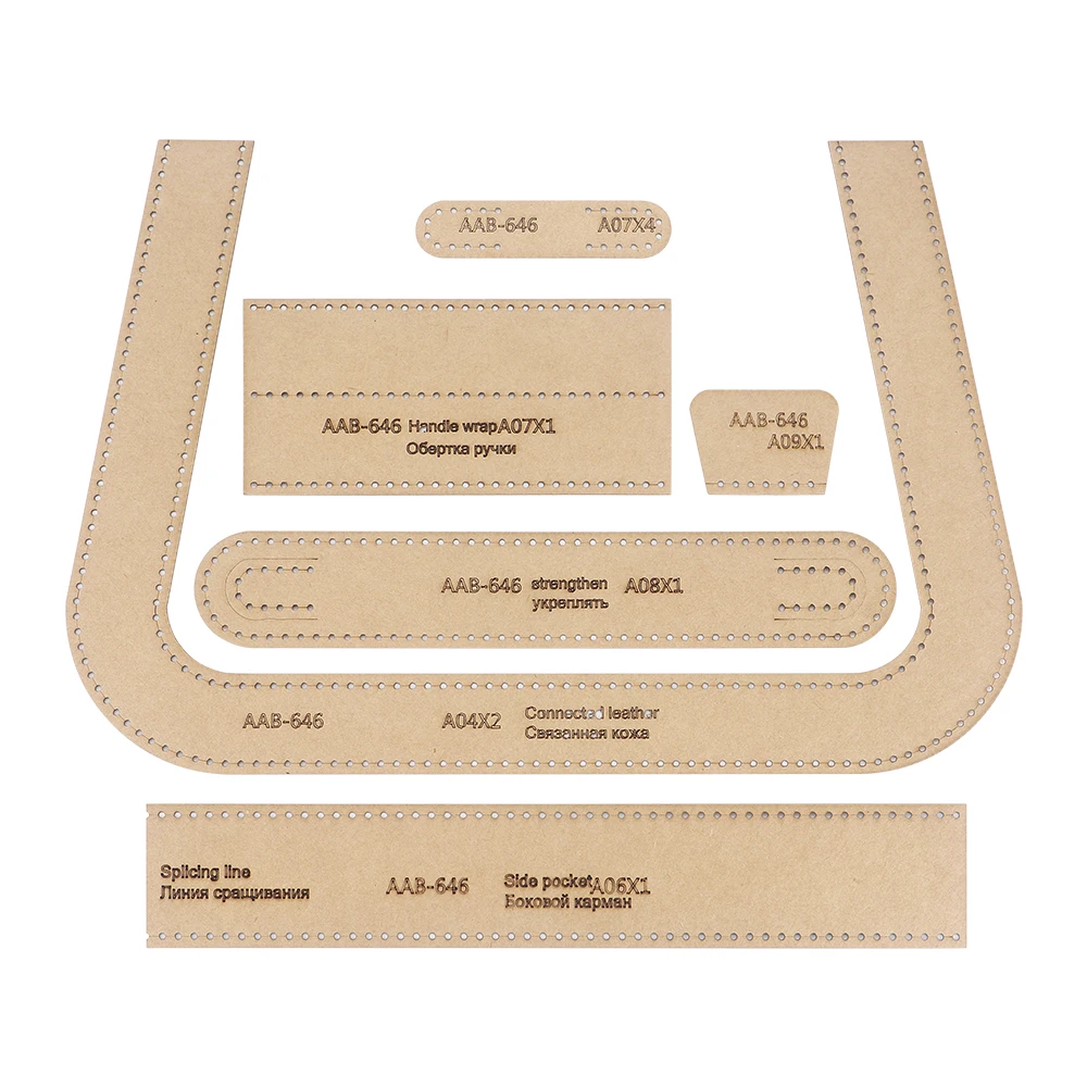 1Set Handmade DIY Leather Handbag Paper Design Pattern Drawing Template, Crossbody Bag Kraft Paper Template, Making Stencil Tool thumbnail 3