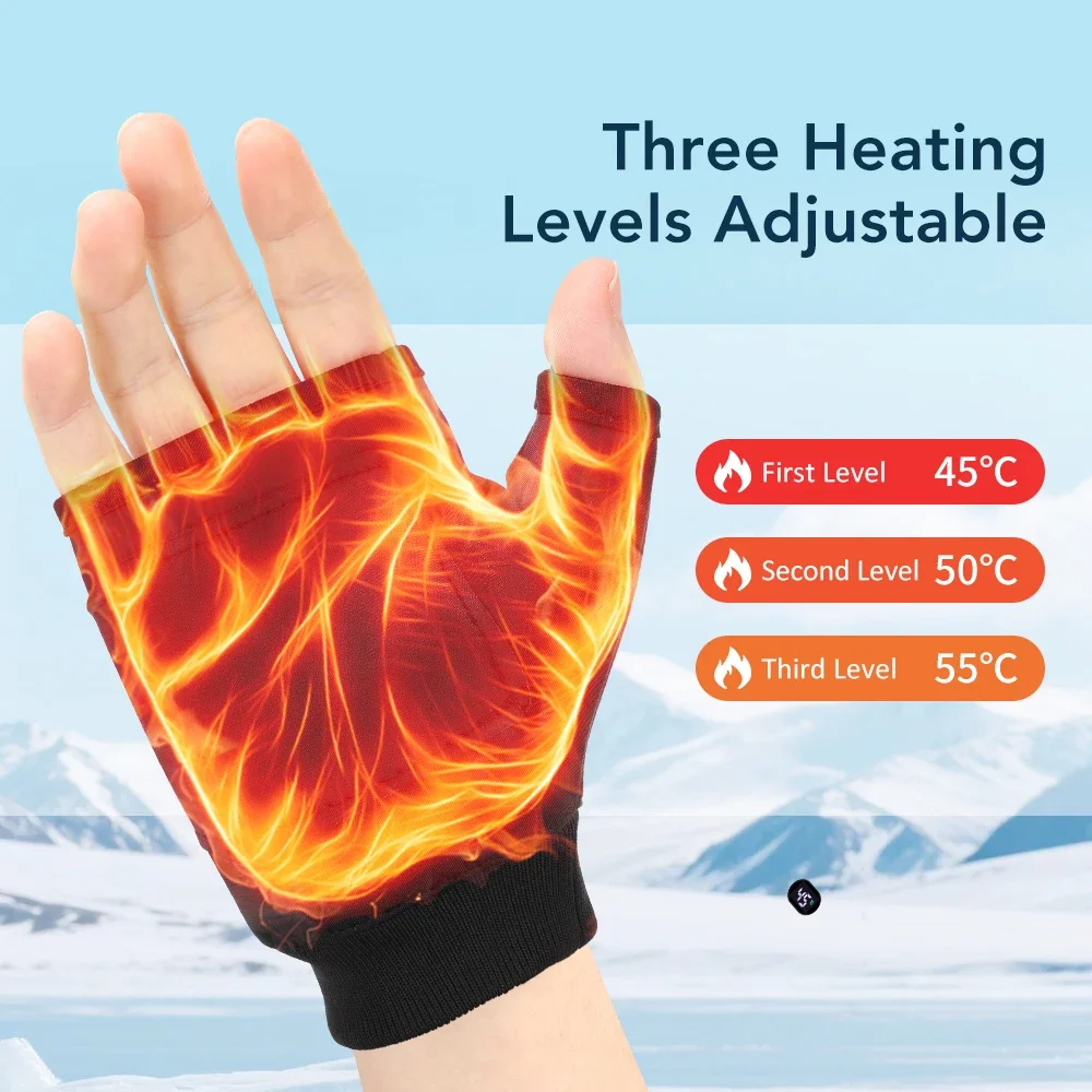 Smart Rechargeable Electric Heated Gloves 360° Heating Thermal Heated Gloves Windproof Touchscreen Home Outdoor Hiking Cycling thumbnail 2