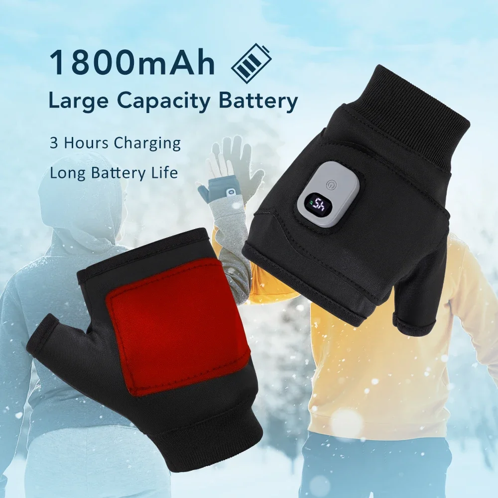 Smart Rechargeable Electric Heated Gloves 360° Heating Thermal Heated Gloves Windproof Touchscreen Home Outdoor Hiking Cycling thumbnail 4