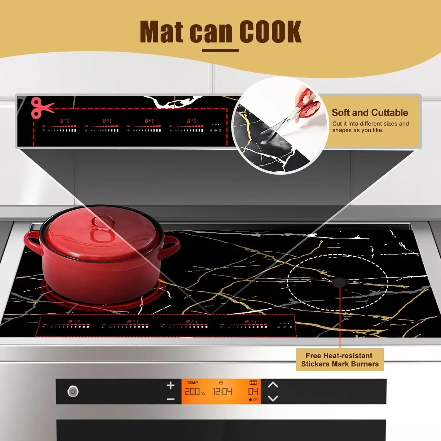 Large Induction Cooktop Protector Mat, (Magnetic) Electric Stove Burner Covers Antiscratch as Glass Top Stove Cover thumbnail 4