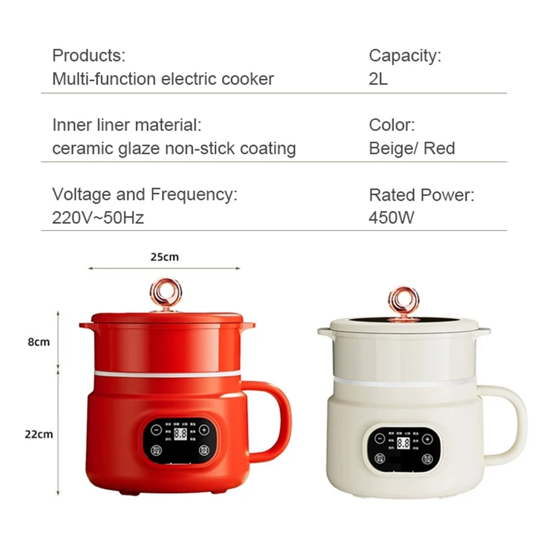 Mini Low-Sugar Rice cooker Food steamer Hot pot Electric cooking pot Non-stick Skillet Multi cooker Low calorie diet cookeware thumbnail 6