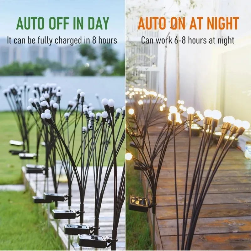 Solar Firefly Lights Outdoor Waterproof LED Garden Lawn Lamp Solar Swaying Sunlight Powered Landscape Courtyard Patio Decoration thumbnail 4