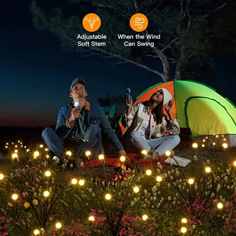 Solar Firefly Lights Outdoor Waterproof LED Garden Lawn Lamp Solar Swaying Sunlight Powered Landscape Courtyard Patio Decoration thumbnail 3