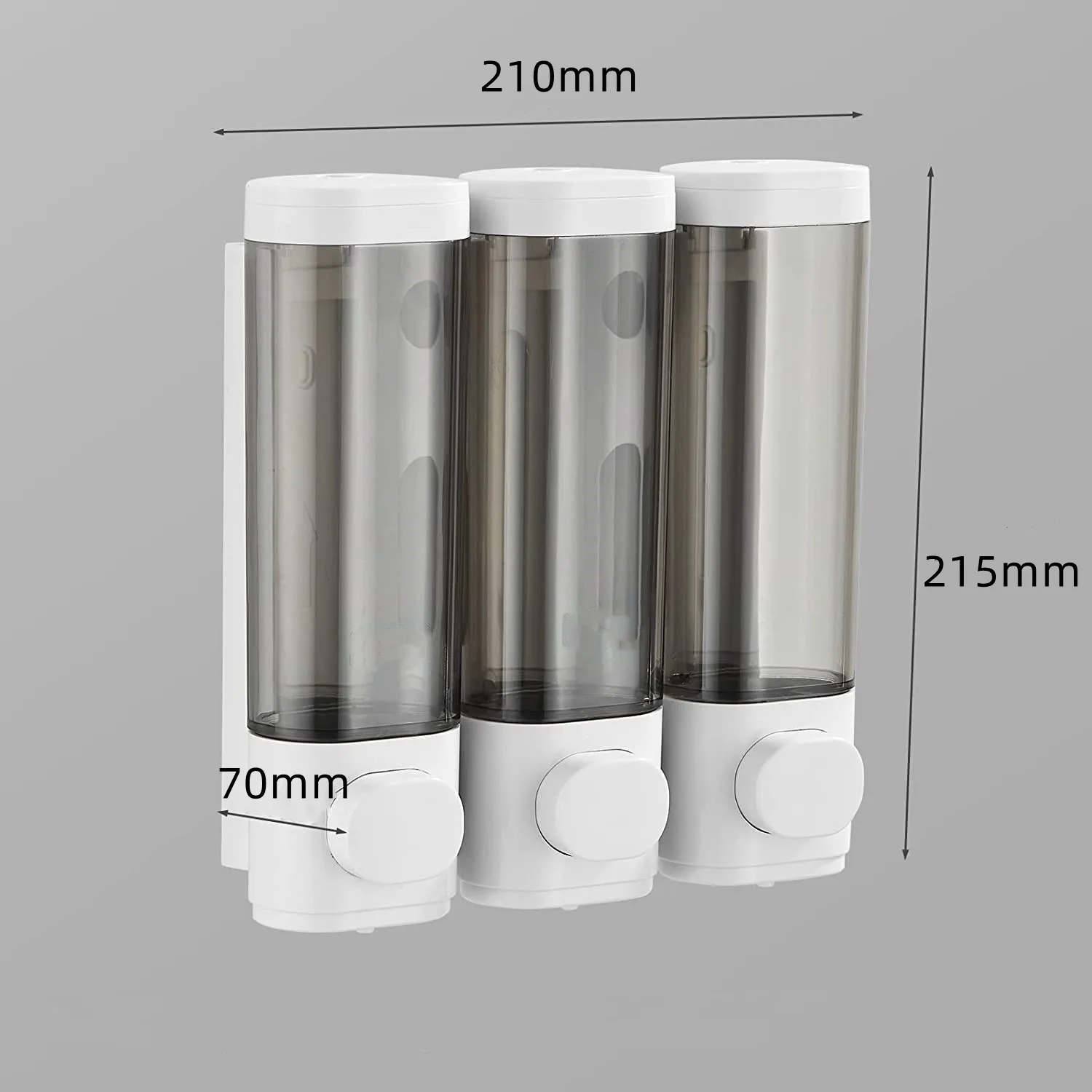 Liquid Soap Dispenser Three-Head  Shower and Lotion Dispenser Waterproof Shampoo Gel Container Wall Mount with Clear Window thumbnail 4