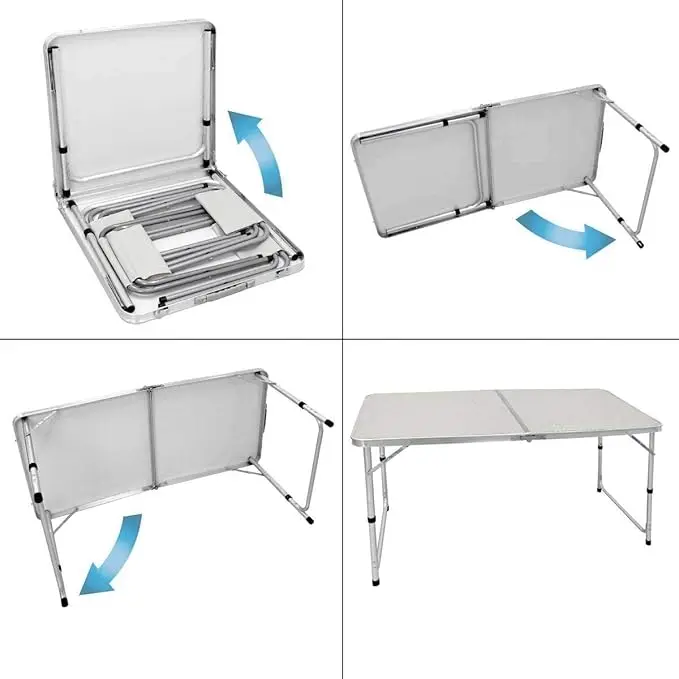 120cm Folding Picnic Table, Aluminum Alloy Camping Table that Fold Up,Portable Fold Away Garden Beach Barbecue BBQ Table,Outdoor thumbnail 4