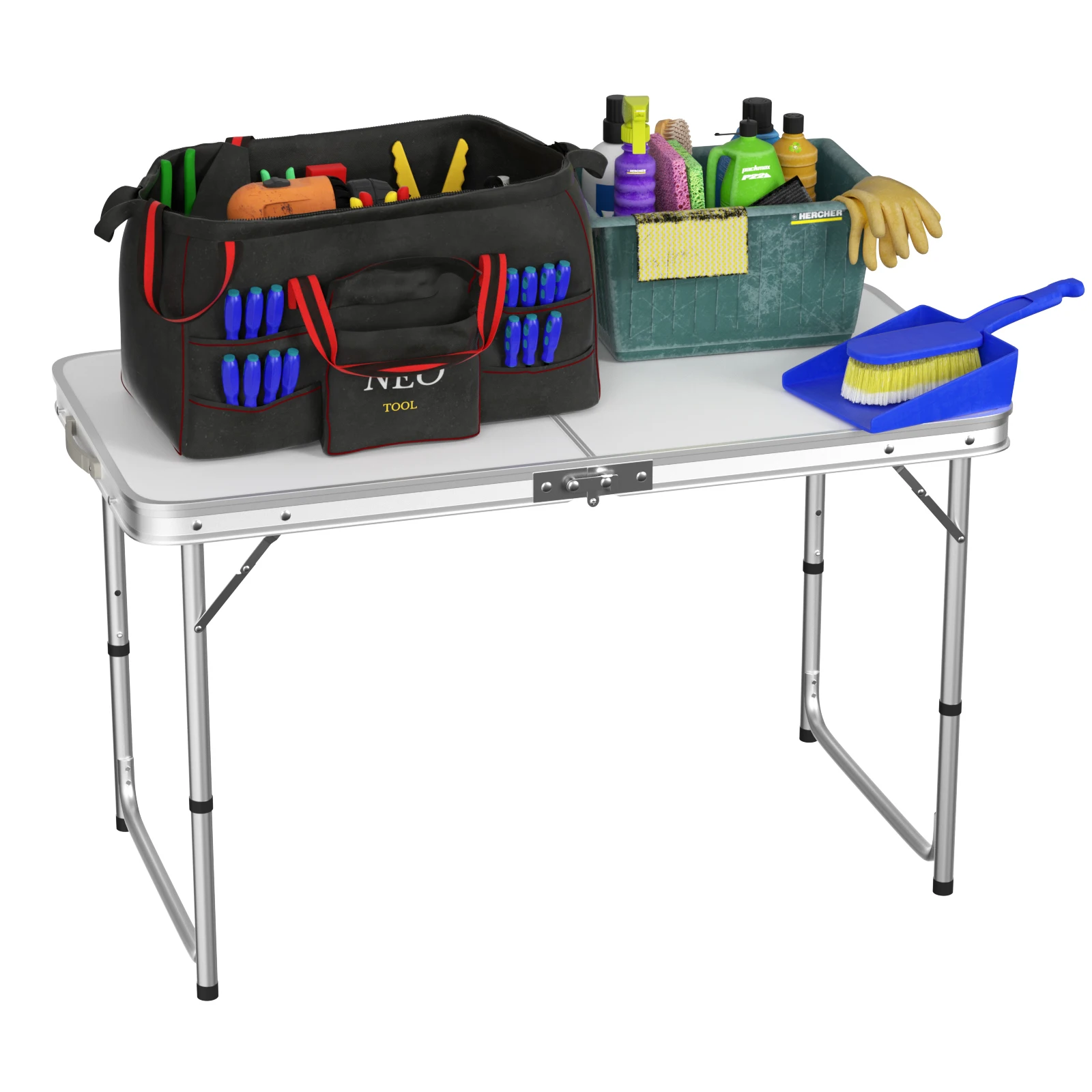 120cm Folding Picnic Table, Aluminum Alloy Camping Table that Fold Up,Portable Fold Away Garden Beach Barbecue BBQ Table,Outdoor thumbnail 2