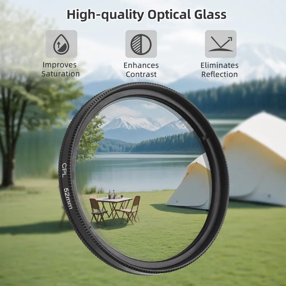 Universal 52mm Circular Polarizer Lens Filter Anti-reflection Portable Smartphones Lens Accessory CPL Filter Kit Camera Lens thumbnail 5
