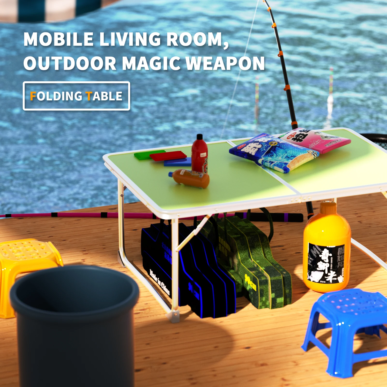 60cm Folding Table,Camping Table Portable Picnic Lightweight Aluminum Dining Outdoor Garden Small Fold Up Desk for Party BBQ thumbnail 5