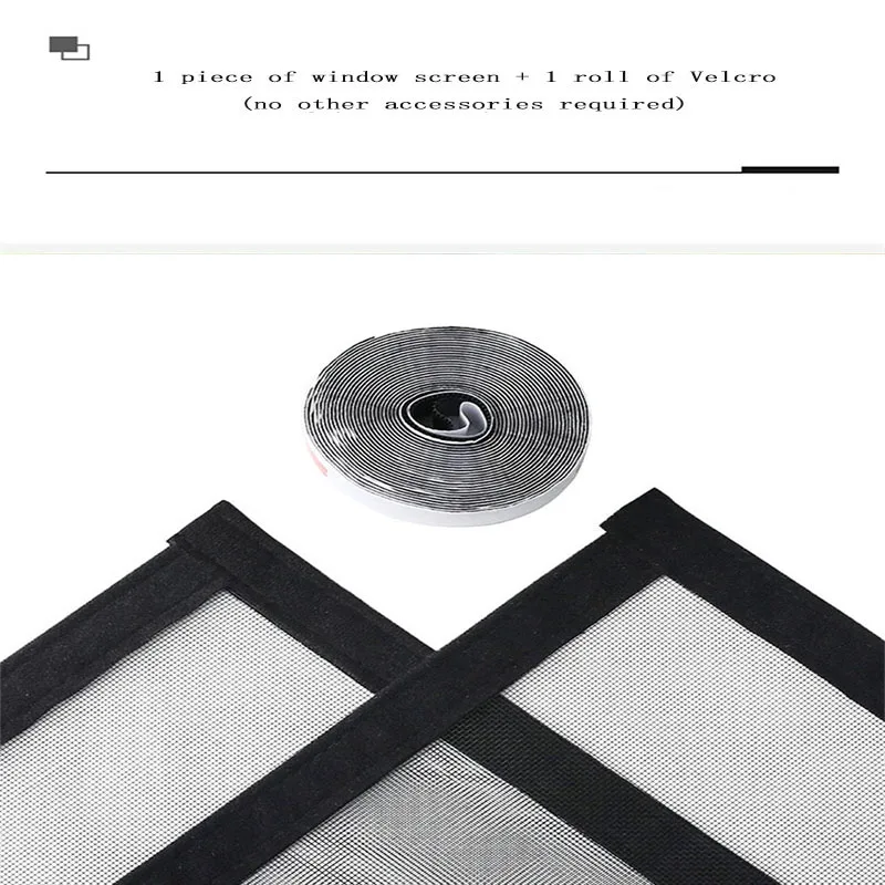 Summer, simple, black, mosquito net with multiple sizes to choose from, adhesive 2cm tape, window screen, curtain mosquito net thumbnail 6