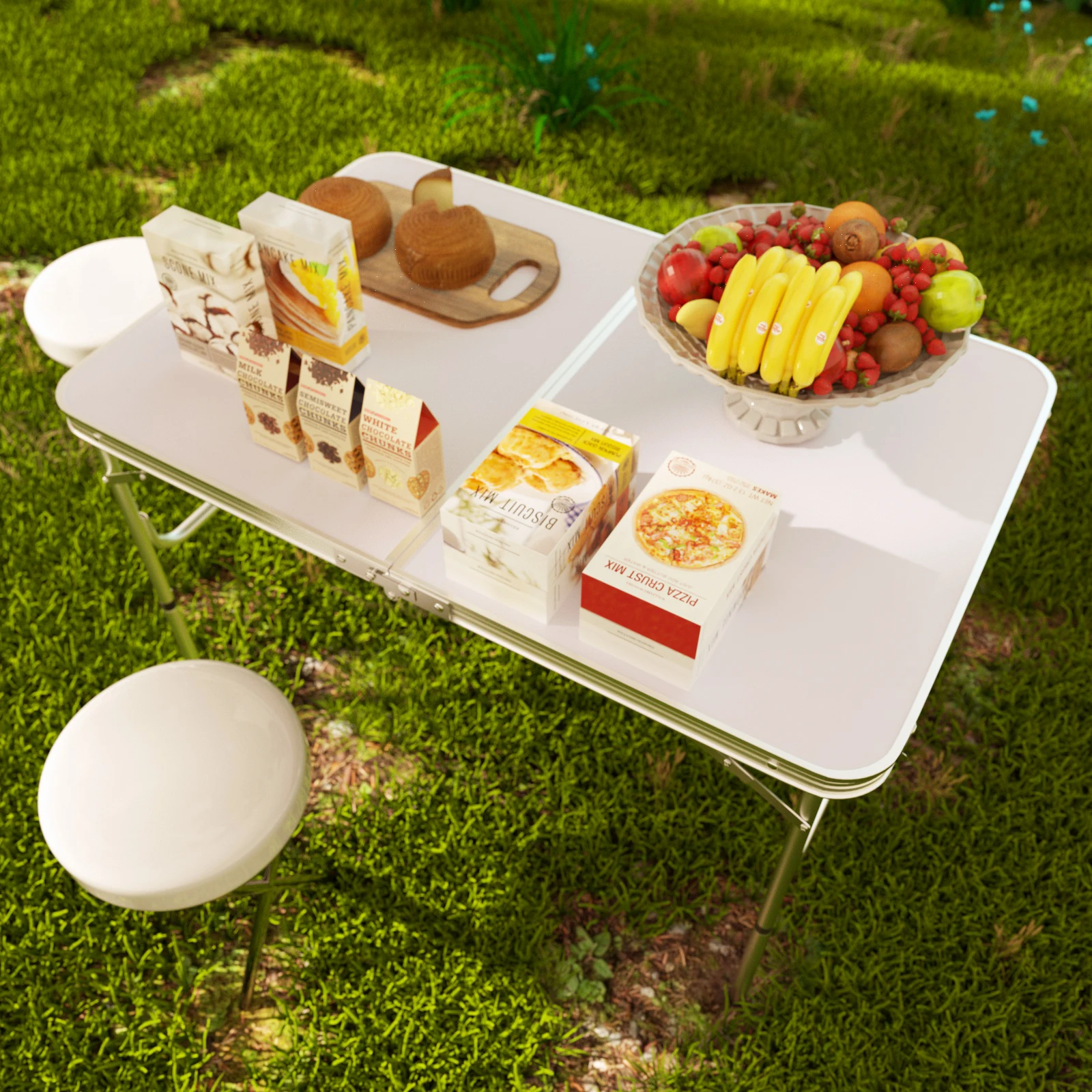 Folding Picnic Table Outdoor,Folding computer table for Homework Compact Handy Camping Table Garden Party BBQ,Multi-Purpose thumbnail 2