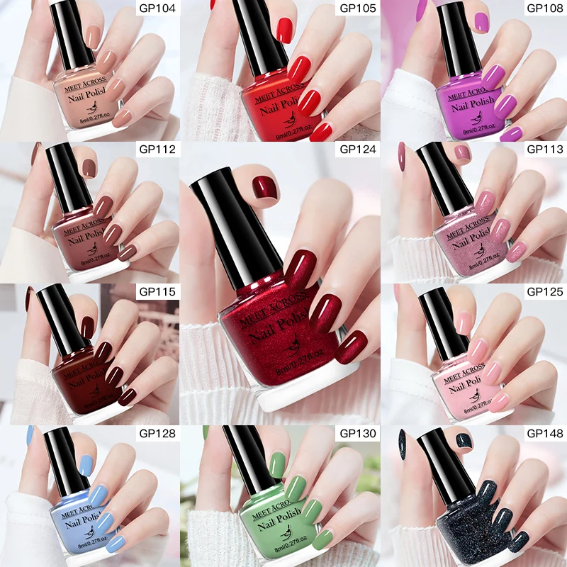 8ml Water-Based Nail Polish 48 Colors Long Lasting Quick Drying No Need of Lamp to Cure Nail Supplies Vernis for Nails Manicure thumbnail 2