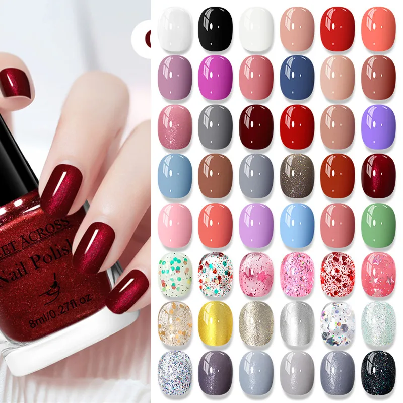 8ml Water-Based Nail Polish 48 Colors Long Lasting Quick Drying No Need of Lamp to Cure Nail Supplies Vernis for Nails Manicure