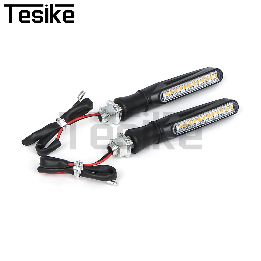 Motorcycle LED Turn Signals Directional Indicators Flashing Rear Tail Brake Flasher Light Stop Signal Light Motorcycle DRL Lamp thumbnail 3