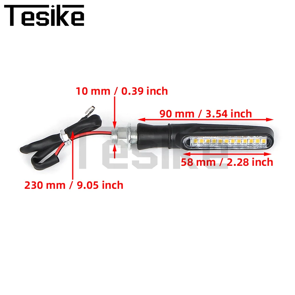 Motorcycle LED Turn Signals Directional Indicators Flashing Rear Tail Brake Flasher Light Stop Signal Light Motorcycle DRL Lamp thumbnail 5