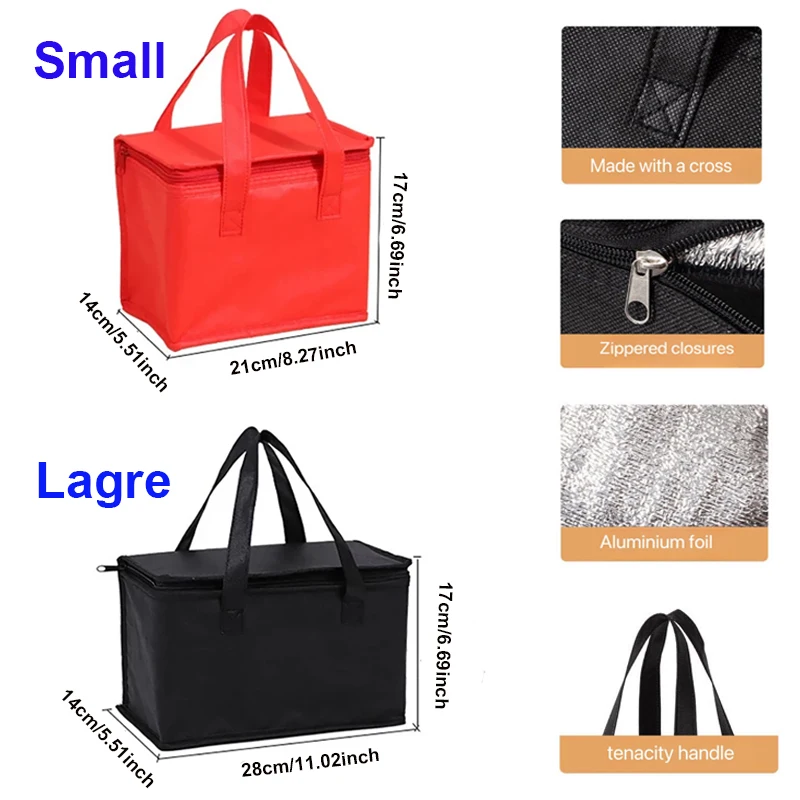 Portable Lunch Bag Folding Insulation Picnic Ice Pack Foods Thermal Bag Drink Carrier Insulated Bag Beer WDelivery Bag Warmer thumbnail 2