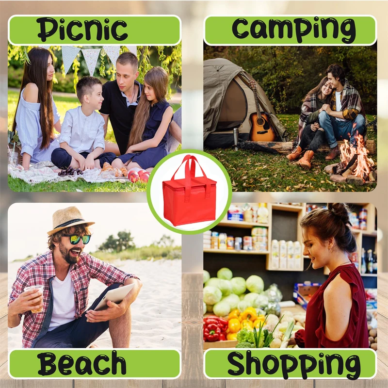 Portable Lunch Bag Folding Insulation Picnic Ice Pack Foods Thermal Bag Drink Carrier Insulated Bag Beer WDelivery Bag Warmer thumbnail 6