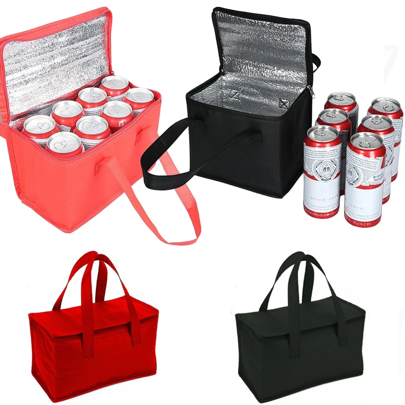 Portable Lunch Bag Folding Insulation Picnic Ice Pack Foods Thermal Bag Drink Carrier Insulated Bag Beer WDelivery Bag Warmer