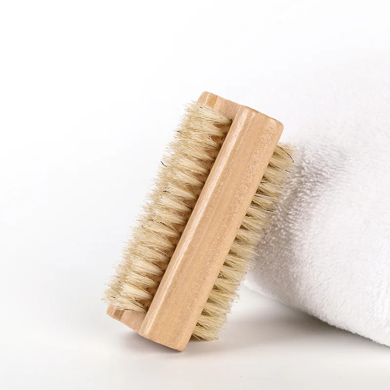 Double-sided Nail Brush Manicure Pedicure Wood Handle Soft Remove Dust Nail Cleaning Brush For Nail Care Scrubbing Tools thumbnail 4