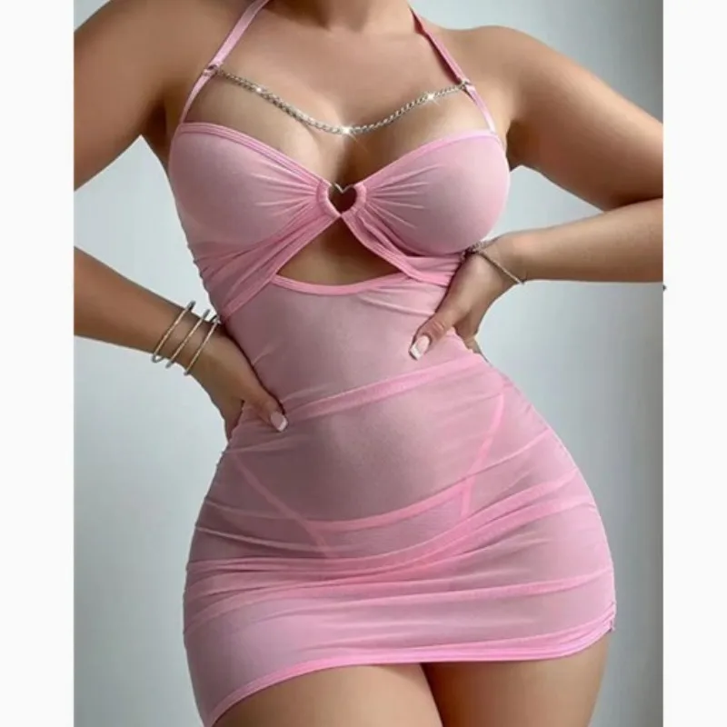 New Perspective Sexy Mesh Underwear Chain Nightdress Thong Passion Suit  Sexy Bodysuit Lingerie Plus Size Lingerie Sexs Hot thumbnail 3