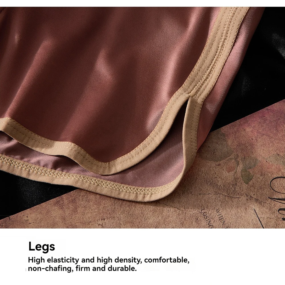 3PCS/Pack Luxury Satin-like Ice Silk Men's Panties Hygroscopic Breathable Double-layer Silk Crotch Boxer High Elastic Underpants thumbnail 6