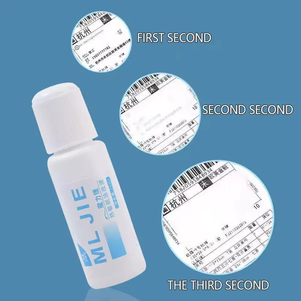 Fast-Drying 50ml Thermal Paper Correction Fluid Eraser Package Parcel Box ID Information Protector Anti Peep Identity Info Guard thumbnail 4