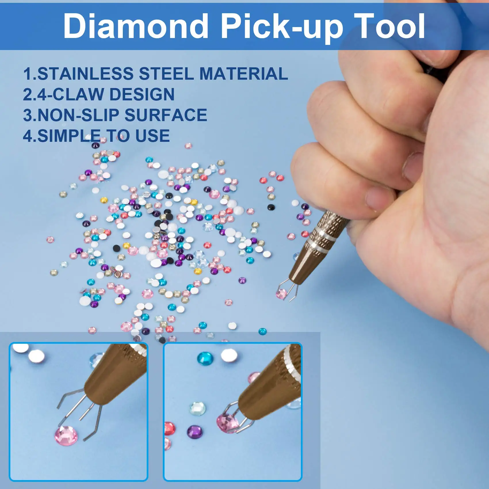 Professional 4 Claws Tweezers IC Extractor Jewelry Tweezers Precision Parts Clamp Tweezers Electronic Component Pick Up Puller thumbnail 6
