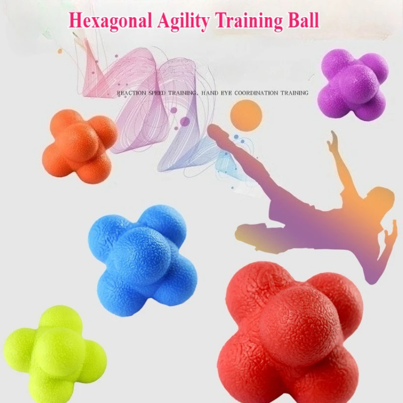Hexagon Reaction Ball Agility Training Ball for Basketball Football Kids Adult Coordination Reflex Sports Fitness Training Ball