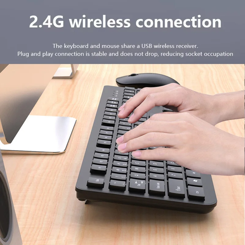 2.4G Wireless Keyboard Mouse Set 104 Keys Standard Keyboard Gaming Keyboard Mouse Kit for Android TV Box Laptop PC Accessories thumbnail 2