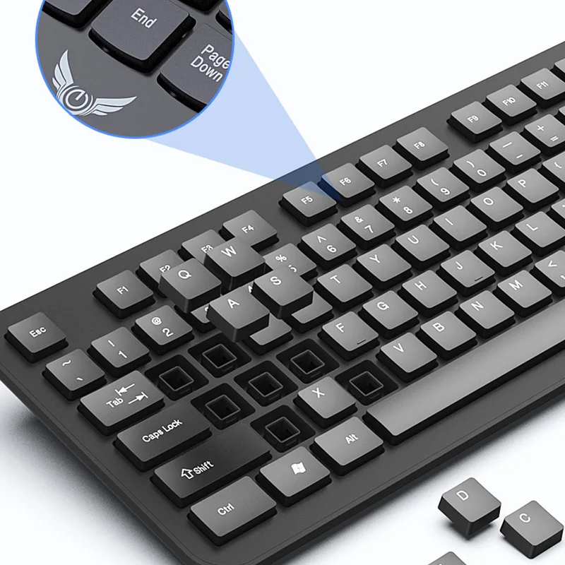 2.4G Wireless Keyboard Mouse Set 104 Keys Standard Keyboard Gaming Keyboard Mouse Kit for Android TV Box Laptop PC Accessories thumbnail 4