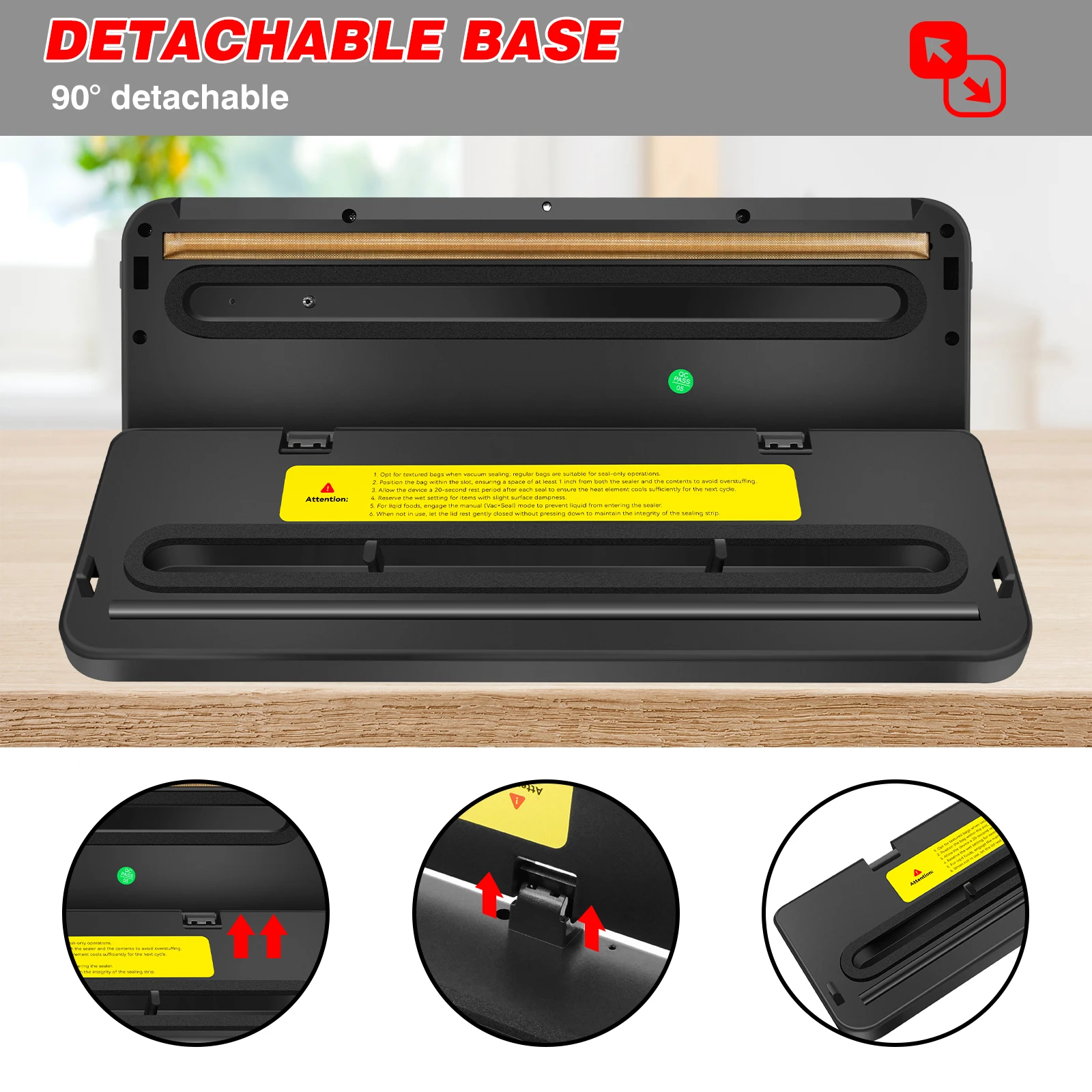 Vacuum Sealer,Automatic Food Vacuum Sealer,5 modes,with 10 sealing pockets and built-in cutter for sealing of wet and dry food thumbnail 6