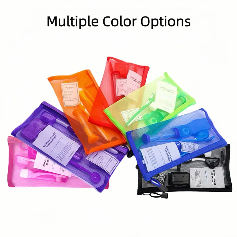 8pcs/set Dental Care Brush Kit Orthodontic Teeth Cleaning Tool Foldable Toothbrush Interdental Brush Floss Thread Wax Travel Kit thumbnail 5