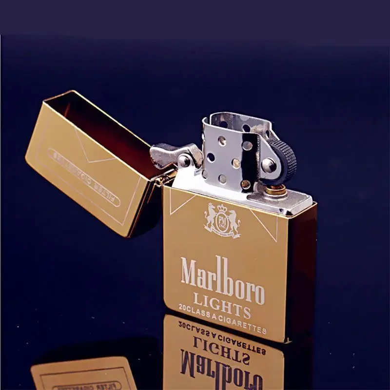 Marlboro Classic Lighter Metal Grinding Wheel  Kerosene Lighter Men's Smoking Tool Accessories Can Be Customized with Patterns thumbnail 2