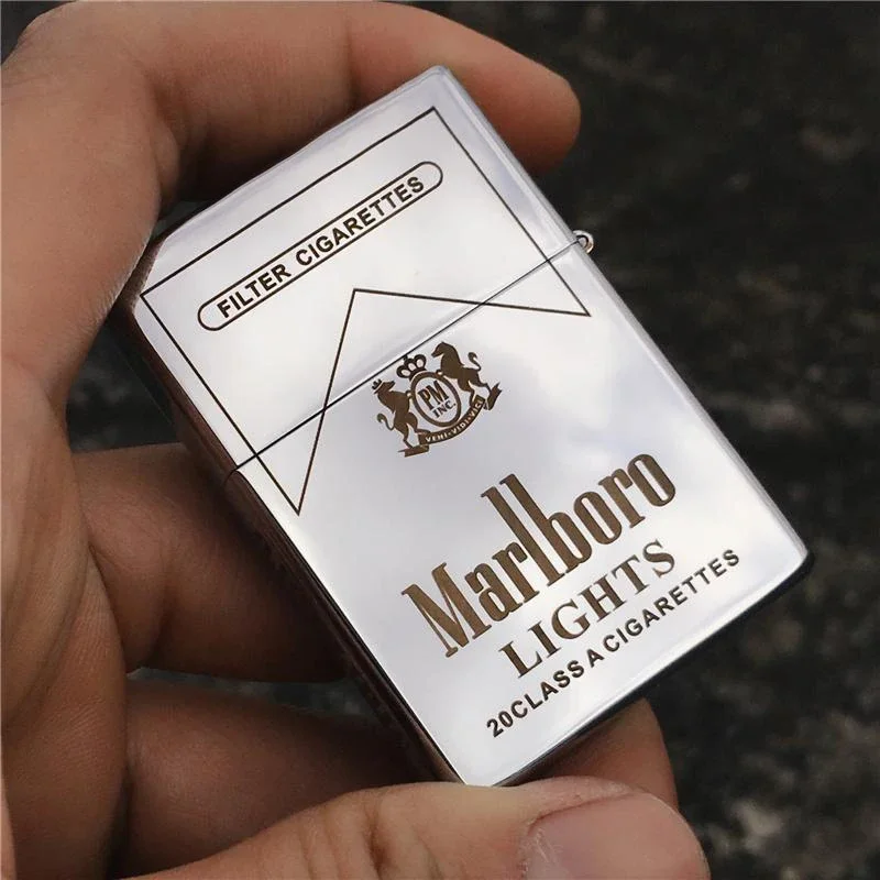 Marlboro Classic Lighter Metal Grinding Wheel  Lighter Men's Smoking Tool Accessories Can Be Customized with Patterns thumbnail 2
