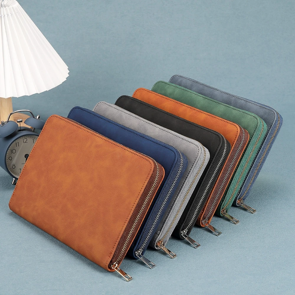 Business zipper bag note book A5 loose-leaf notebook Office notepad book multi-functional imitation leather meeting record book thumbnail 6