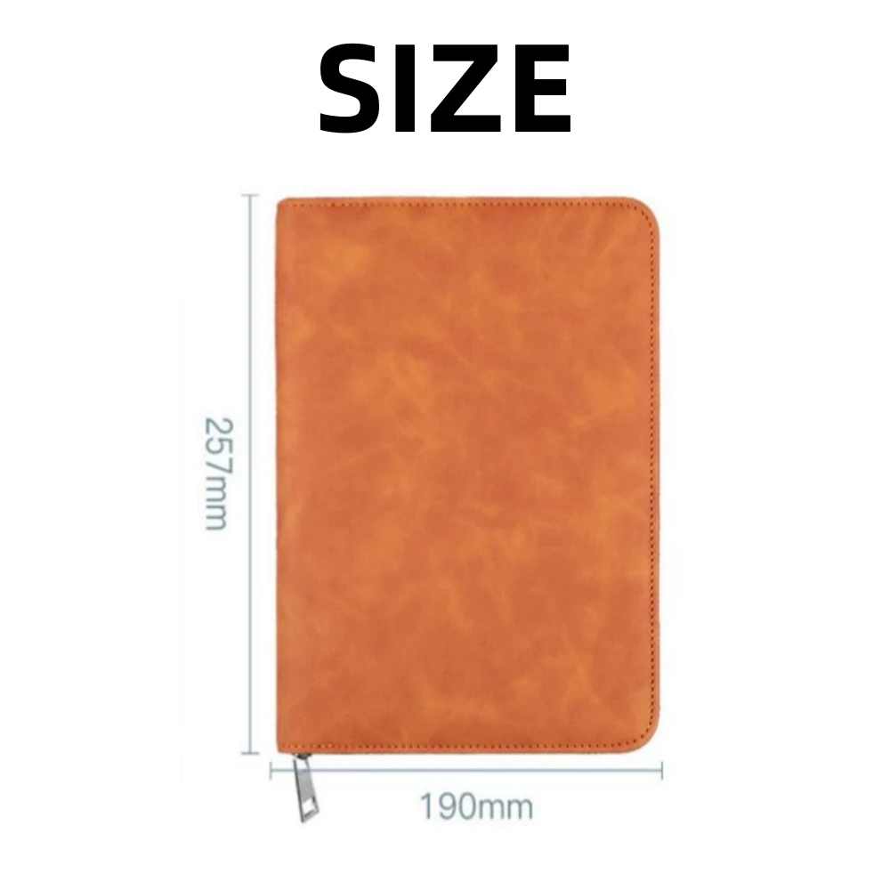 Business zipper bag note book A5 loose-leaf notebook Office notepad book multi-functional imitation leather meeting record book thumbnail 2