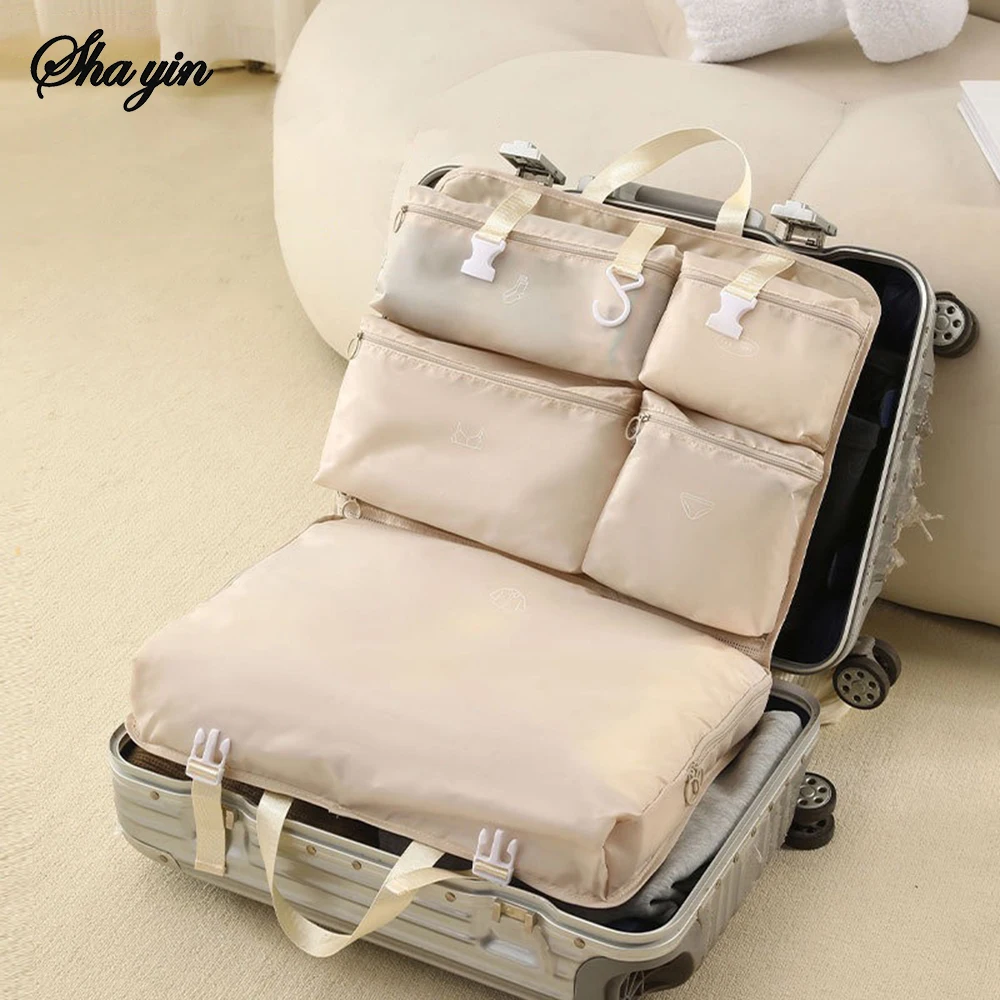 6-in-1 Folding Travel Storage Bag, Portable Luggage Organizer, Multifunctional Clothing Sorting Bag, Travel Bag Hanging bag thumbnail 5