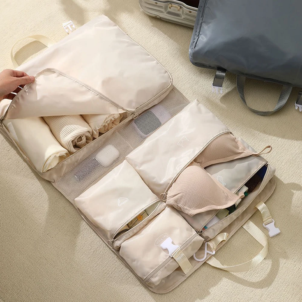6-in-1 Folding Travel Storage Bag, Portable Luggage Organizer, Multifunctional Clothing Sorting Bag, Travel Bag Hanging bag